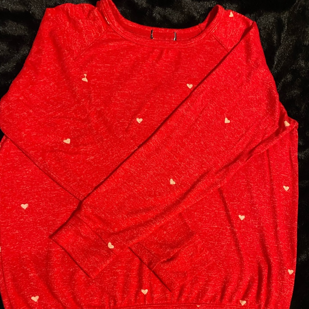 Soft,comfy, red hearts sweater